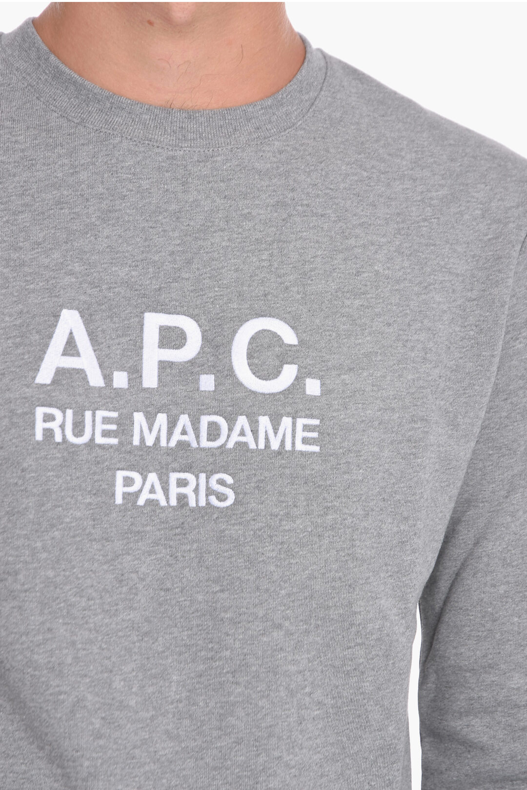 A.P.C Rufus Embroiled Sweatshirt top grey