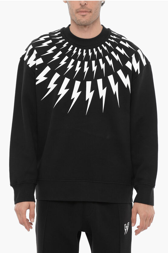 Neil Barrett Crew-neck Sweatshirt With Contrast Print