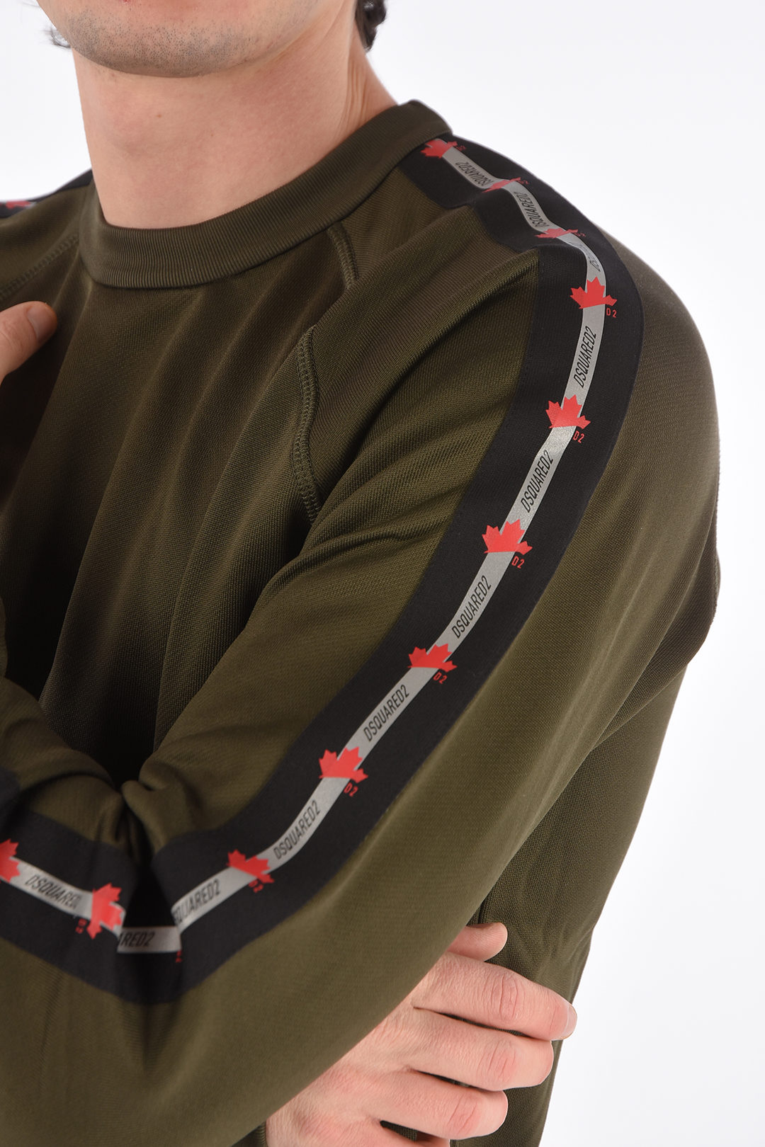 Dsquared2 Crew Neck Sweatshirt with Sleeve Logo Bands men Glamood Outlet