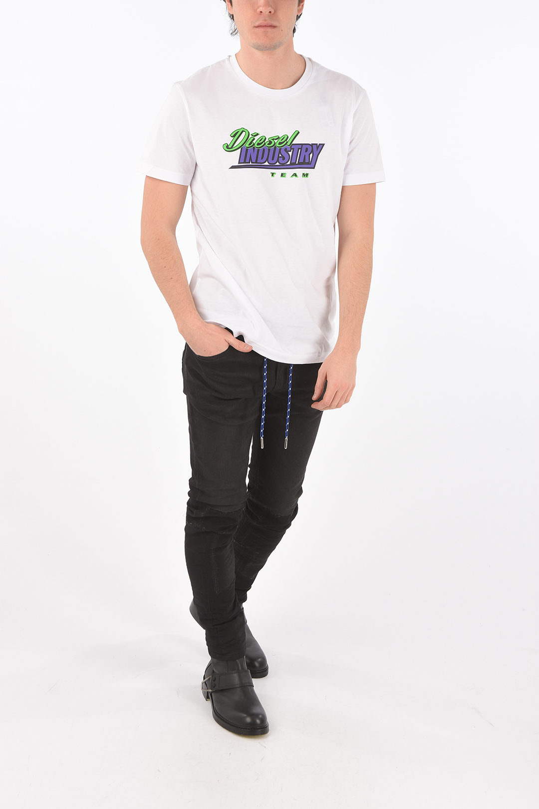 関税込【DIESEL】Diegos K38 short sleeve T-shirt★White★ロゴ Diesel crew-neck T-DIEGOS-K38 t-shirt with print men