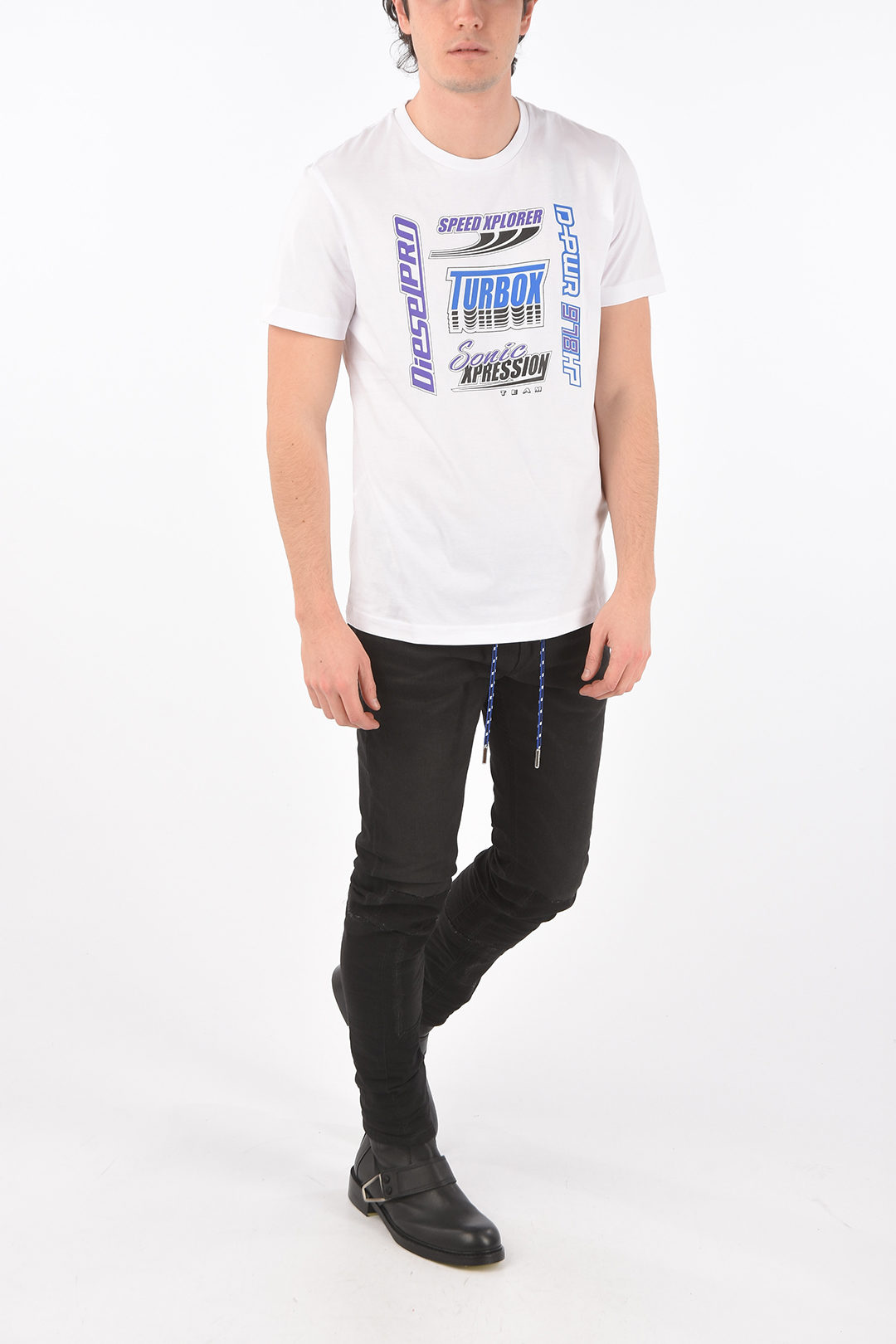 関税込【DIESEL】Diegos K38 short sleeve T-shirt★White★ロゴ Diesel crew-neck T-DIEGOS-K38 t-shirt with print men