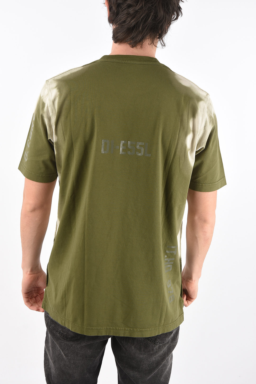 Diesel crew-neck T-JUBIND-SLITS-A3 t-shirt with side tie dye