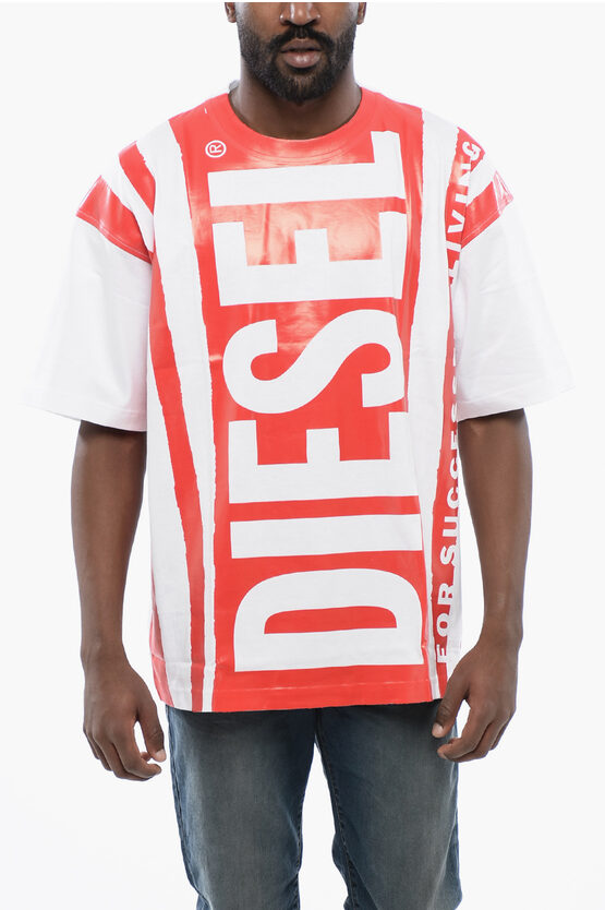 Diesel Crew-neck T-nabel-m5 T-shirt With Maxi Frontal Logo