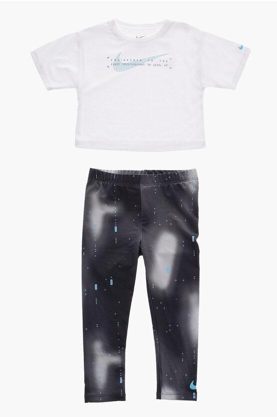 Nike Crew-neck T-shirt And Stretch Leggings Set In Multi