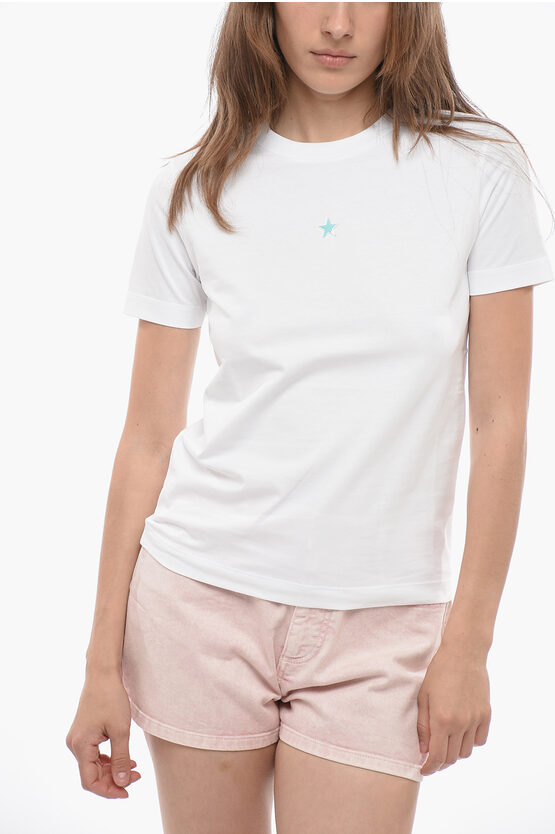 Shop Stella Mccartney Crew Neck T-shirt With 3d Iridescent Print