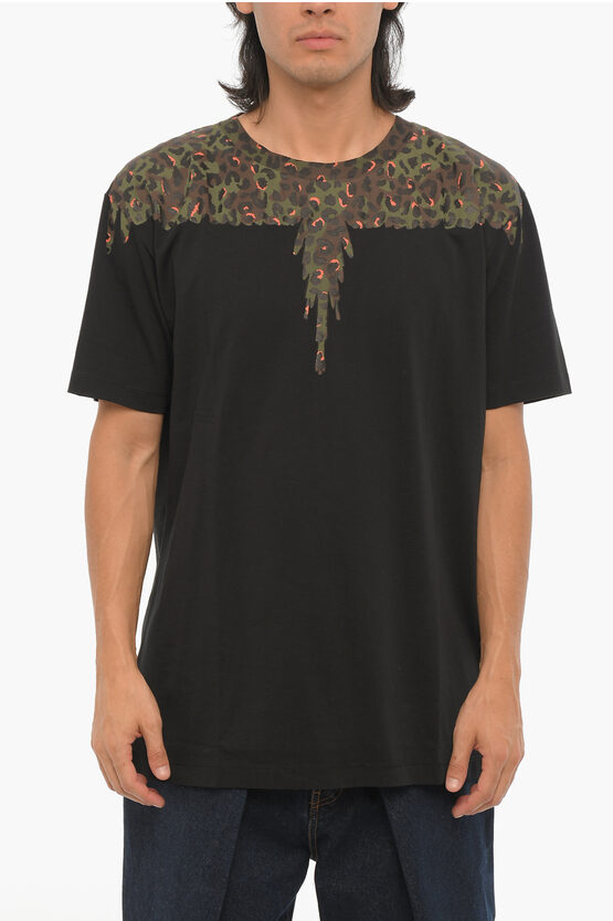 MARCELO BURLON COUNTY OF MILAN CREW-NECK T-SHIRT WITH ANIMAL DETAIL 