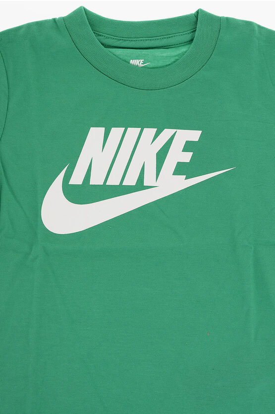 Crew-neck T-Shirt with Contrasting Print