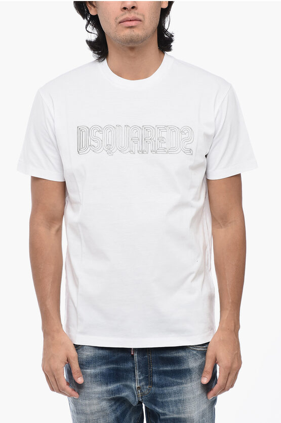 Shop Dsquared2 Crew-neck T-shirt With Embossed Logo