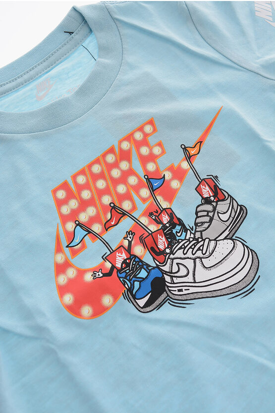 Crew-Neck T-shirt With Front Print Logo