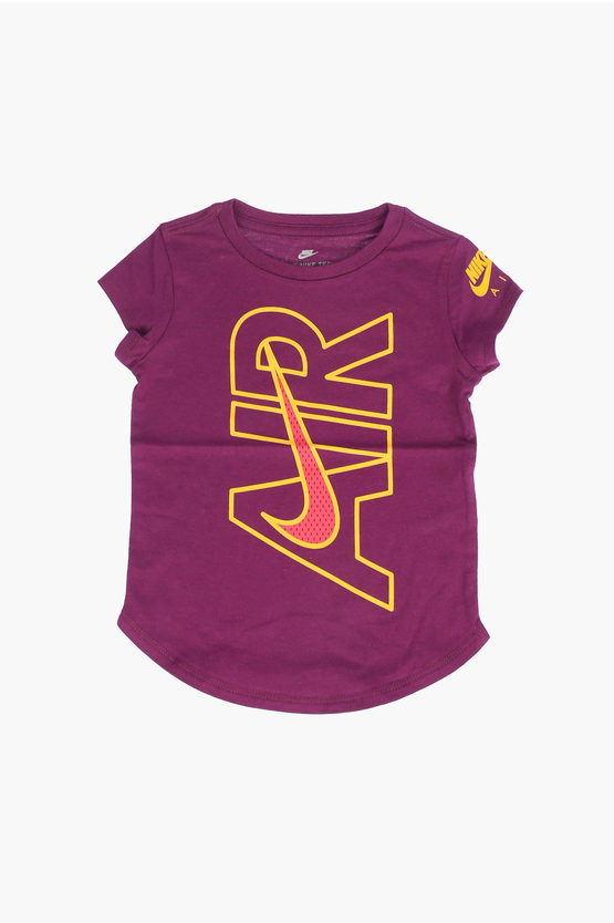 Nike Crew-neck T-shirt With Print On The Front In Purple