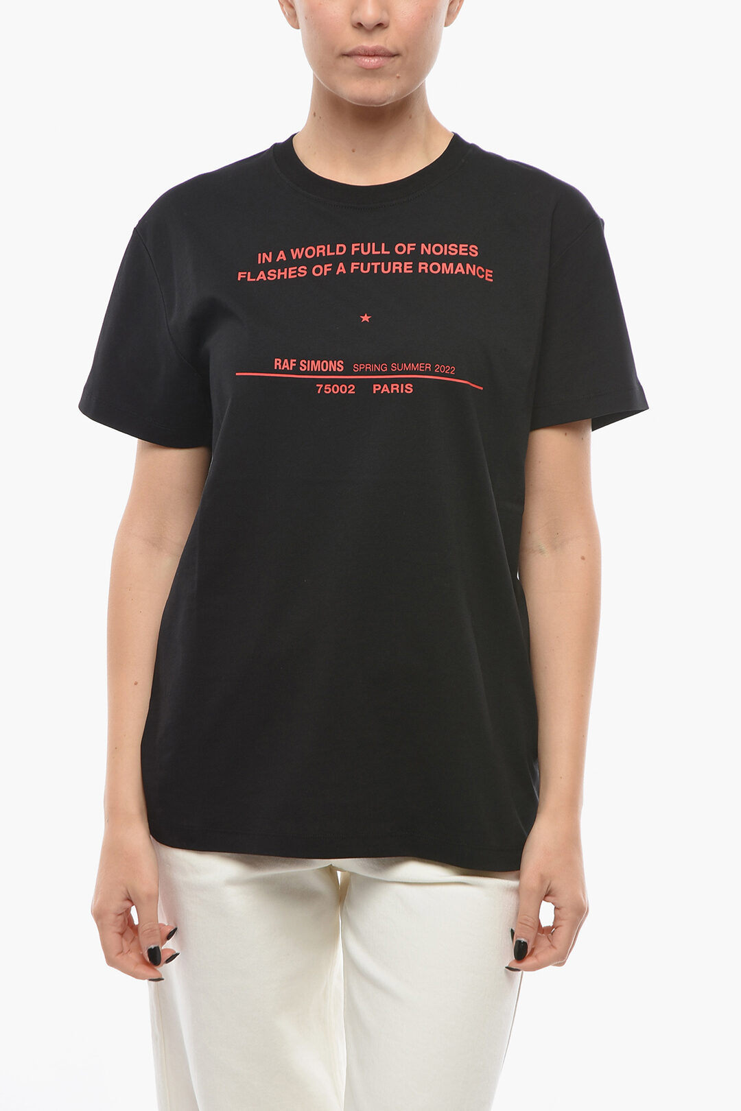 【送料&関税込】Raf Simons Crew Neck T-shirt Raf Simons White Crew Neck T Shirt - SS21 Women's Clothing