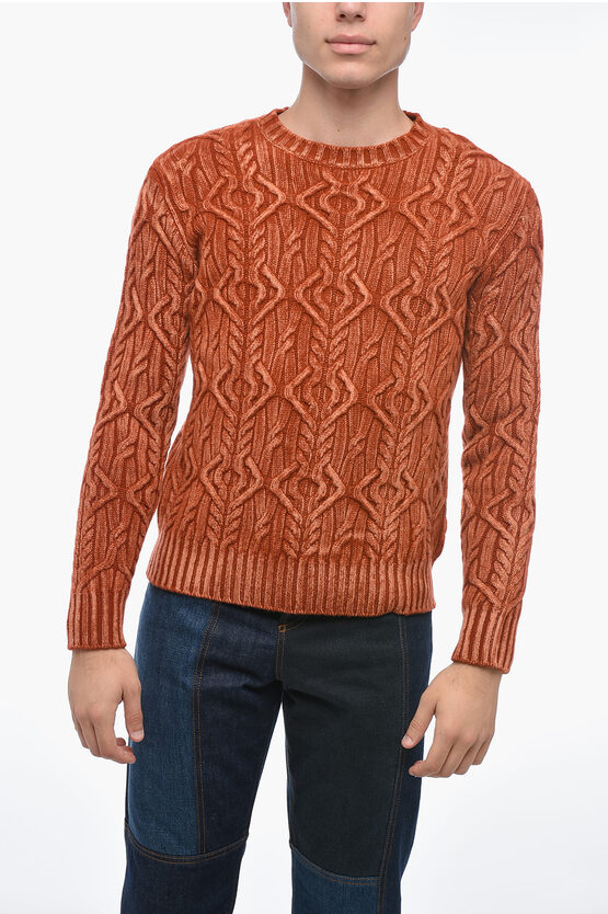 Altea Crew Neck Treccia Aran Virgin Wool Sweater