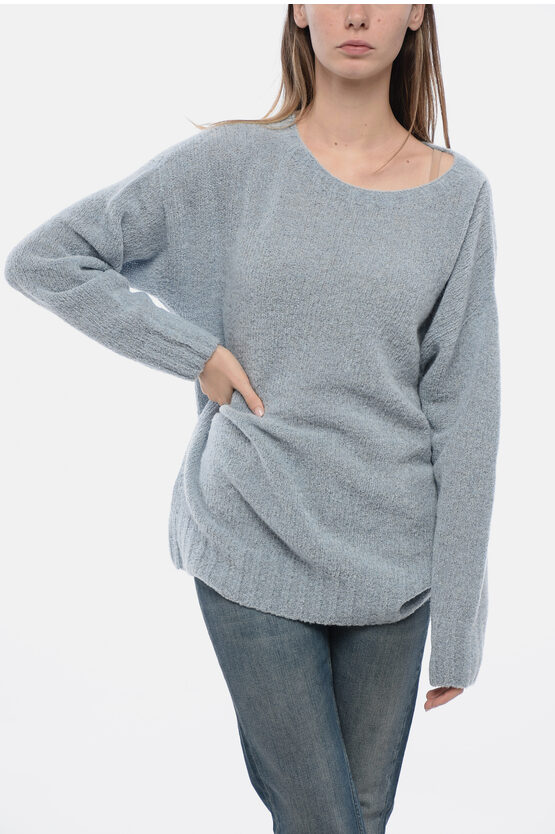 Shop Gentryportofino Crew Neck Virgin Wool Blend Sweater