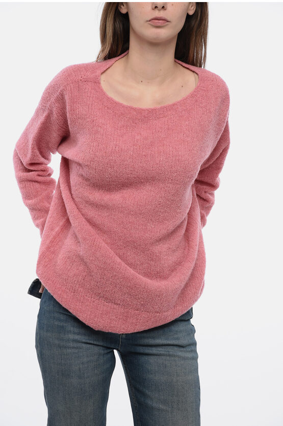 GENTRYPORTOFINO CREW NECK VIRGIN WOOL BLEND SWEATER 