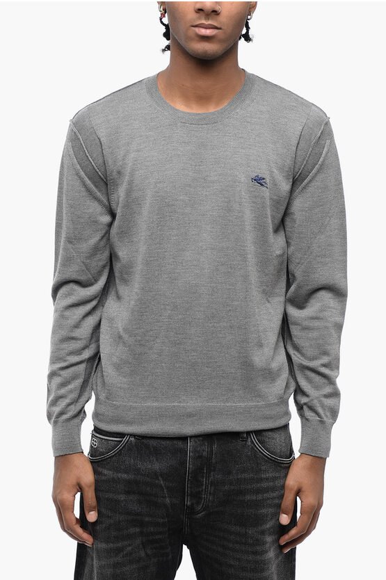 Shop Etro Crew Neck Virgin Wool Sweater