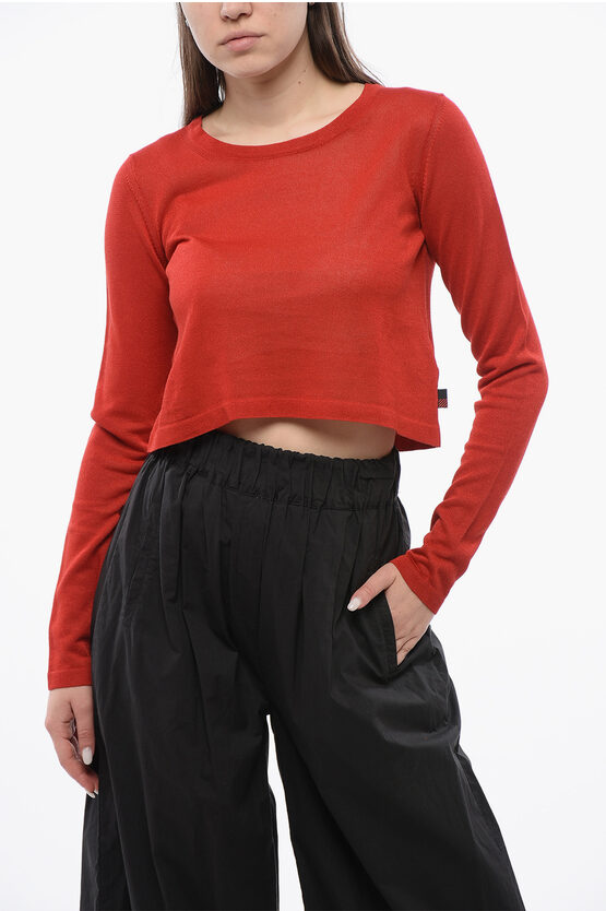 Woolrich Crew Neck Viscose Blend Crop Sweater