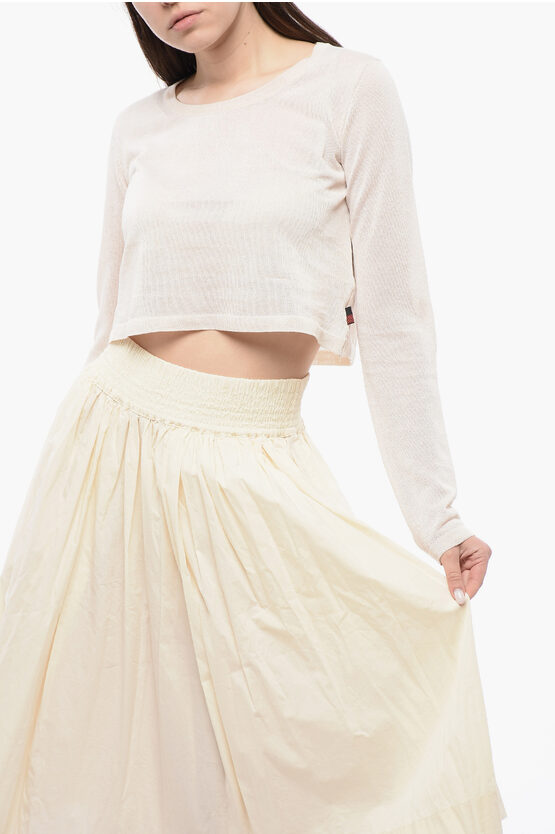 Woolrich Crew Neck Viscose Blend Crop Sweater