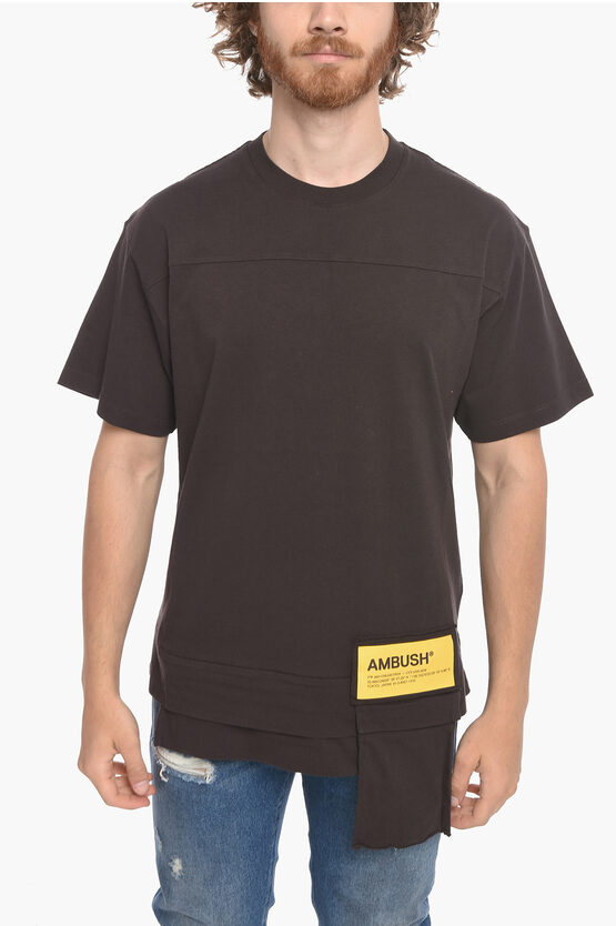 Shop Ambush Crew Neck Waist Pocket Cotton T-shirt