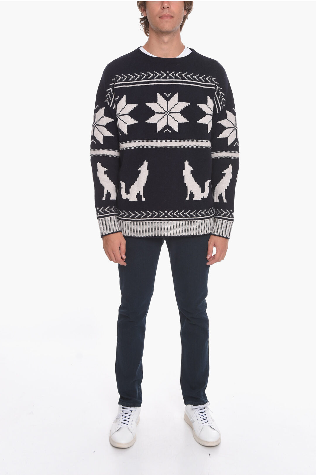 【送料&関税込】Etro Crew Neck Sweater Etro Crew Neck WOLF Virgin Wool Sweater men - Glamood Outlet