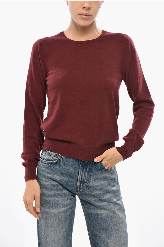 Malo Crew Neck Wool And Cashmere Sweater In Red