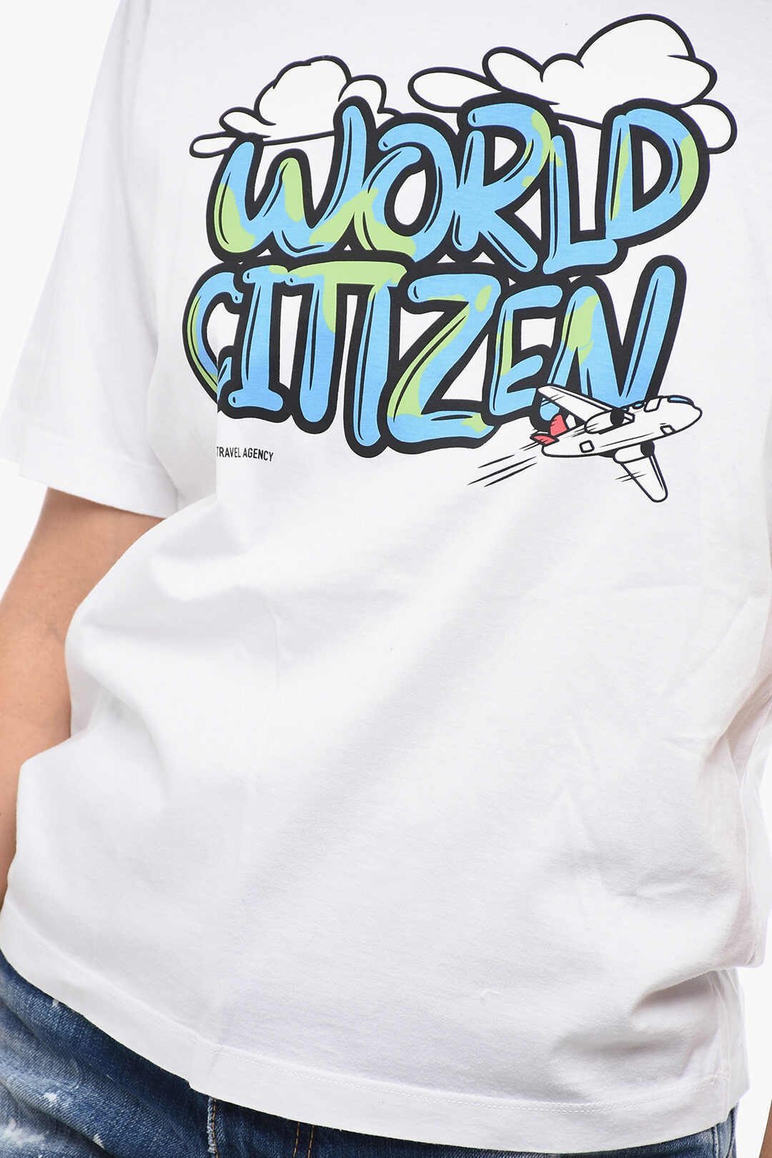 Dsquared2 Crew Neck WORLD CITIZEN Cotton T-Shirt women Dsquared2 Crew Neck WORLD CITIZEN Cotton T-Shirt women