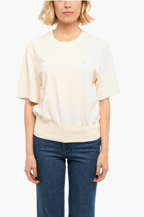 Adidas Originals Crewneck Elastic Waist Short Sleeved T-shirt In White