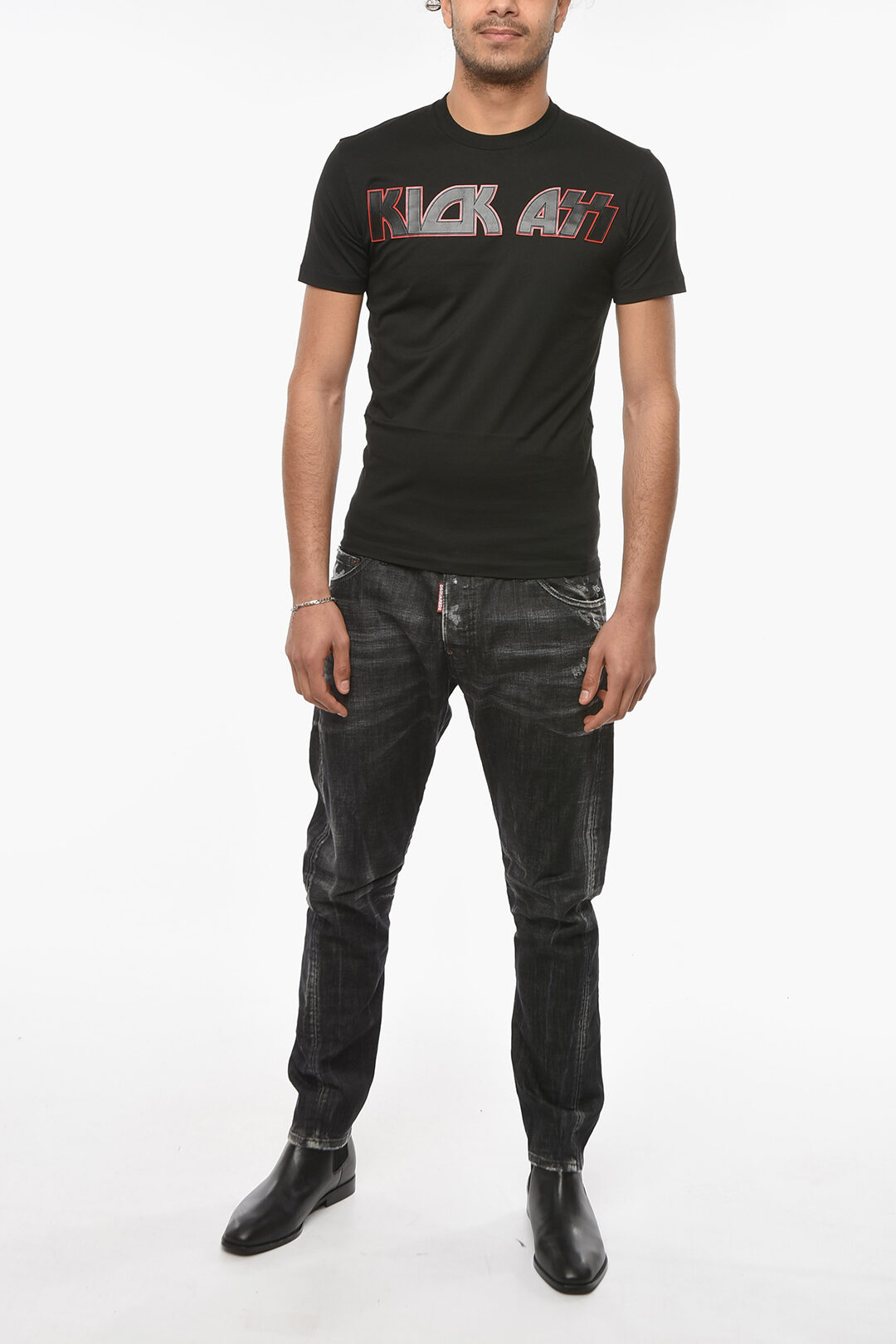 Dsquared2 Crewneck KICK ASS COOL FIT T-shirt men - Glamood Dsquared2 Crewneck KICK ASS COOL FIT T-shirt men - Glamood