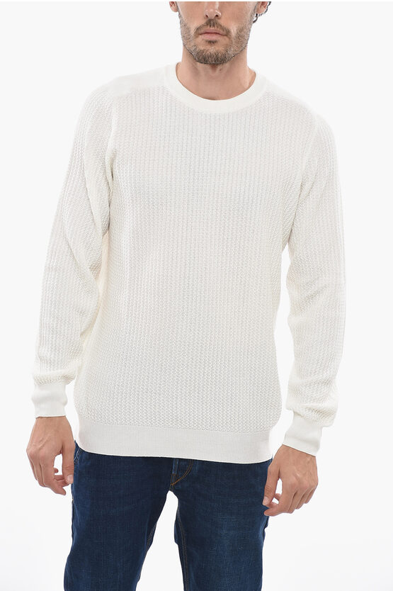 Shop Peserico Crewneck Knitted Cotton Pullover