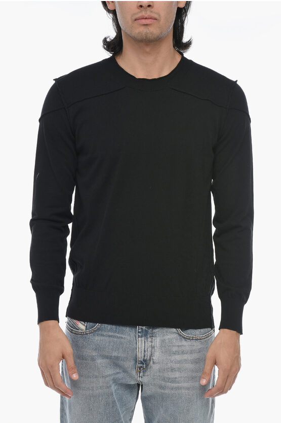 Shop Paolo Pecora Crewneck Pullover With Visible Seams