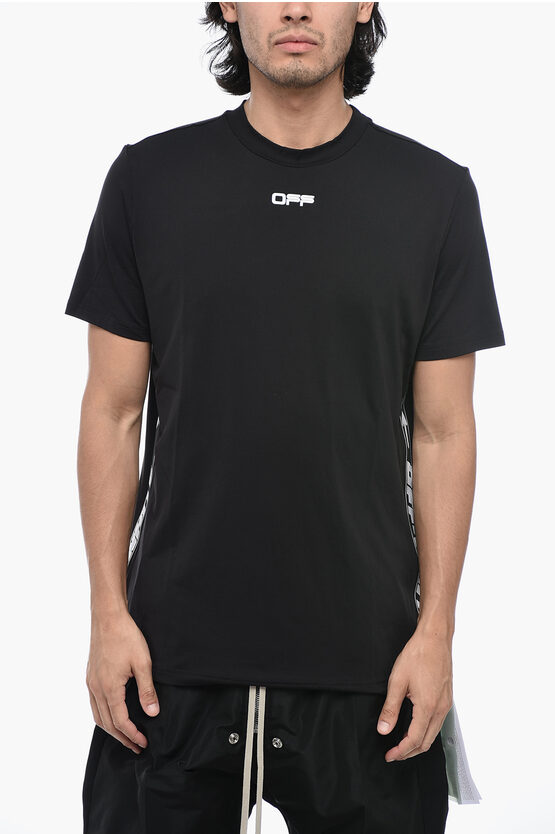 Shop Off-white Crewneck Sport T-shirt With Logoed Band