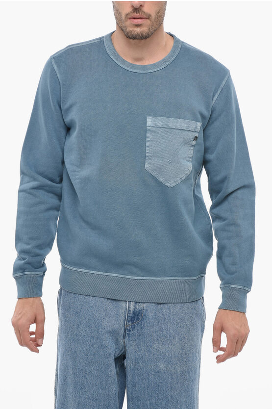 Shop Dondup Crewneck Sweater With Breast Pockets