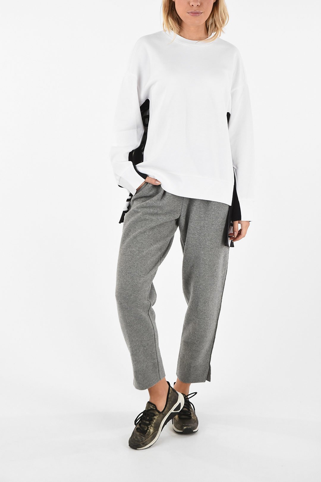 Stella McCartney Crewneck Sweatshirt with Contrasting Side Bands women