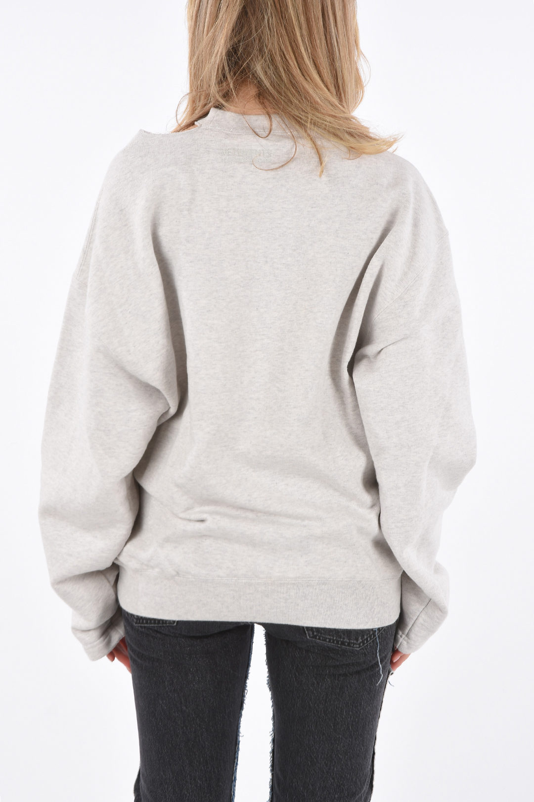 crewneck sweatshirt with cut out detail