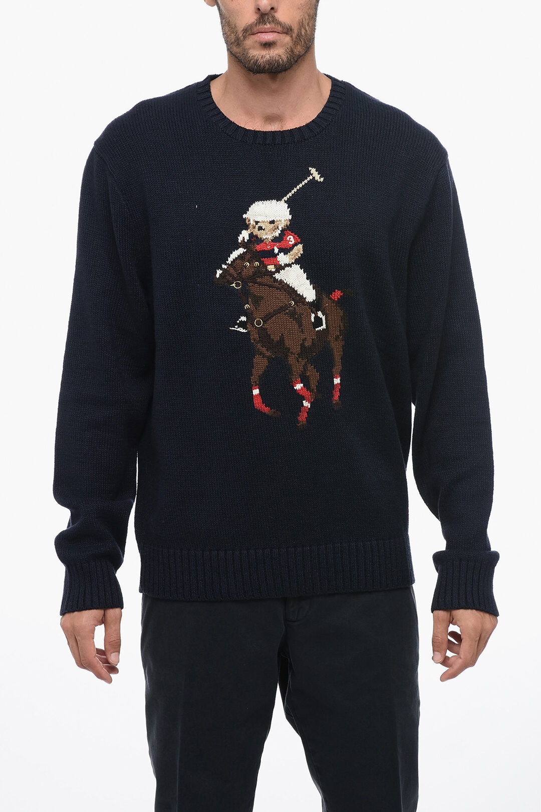 Crewneck Sweatshirt with Embroidered POLO BEAR
