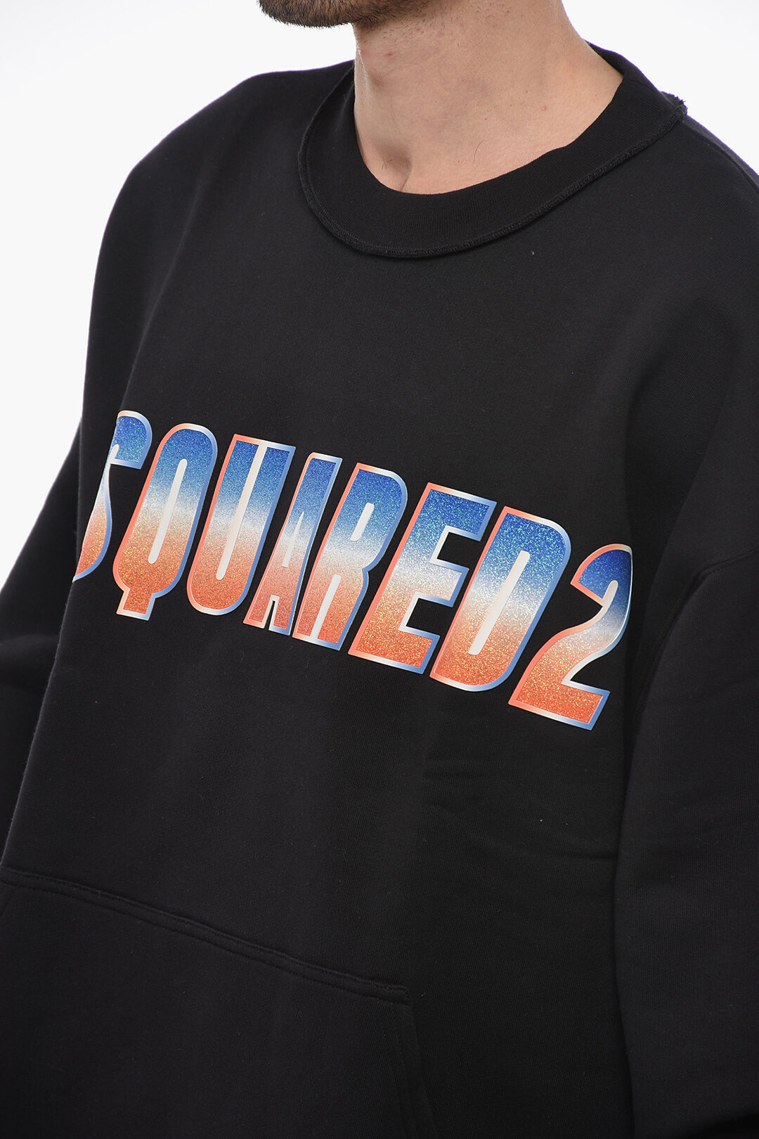 パーカー・フーディ Dsquared2 Crewneck Sweatshirt With Logo Print Dsquared2 Crewneck Sweatshirt with Glittery Logo men