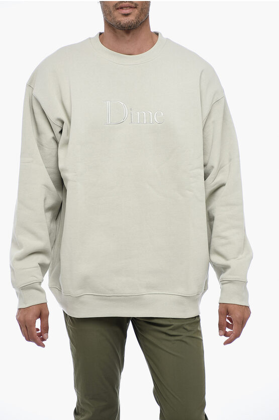 Shop Dime Crewneck Sweatshirt With Logoed Embrodery