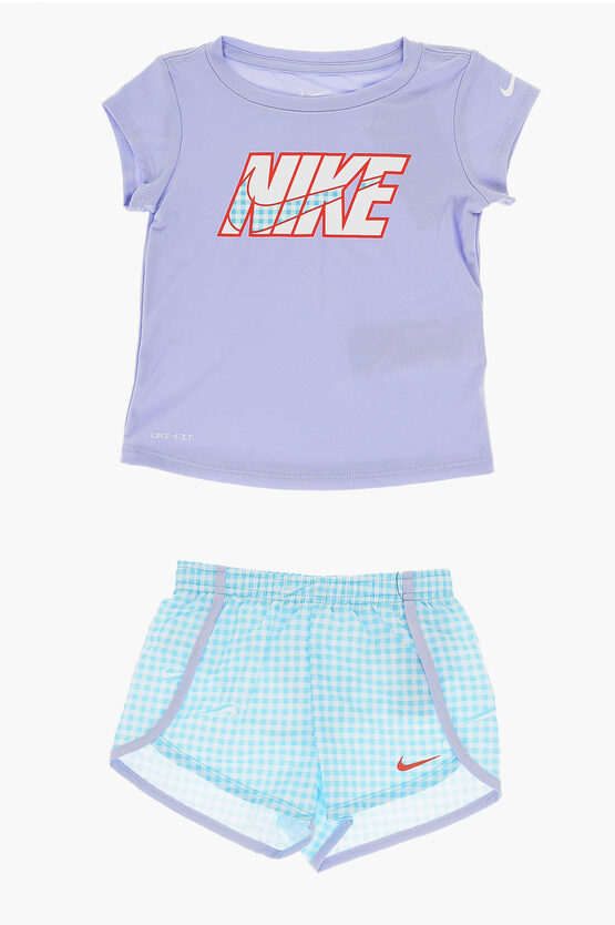 Nike Crewneck T-shirt And Checked Shorts Set In Multi