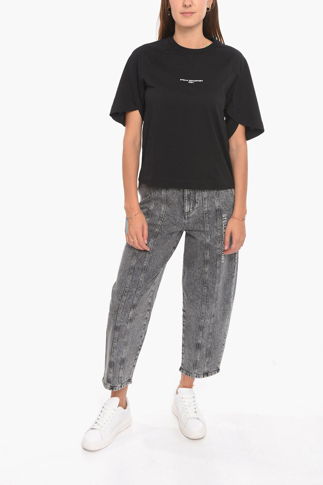 Stella McCartney Crewneck T-shirt with Contrasting Logo