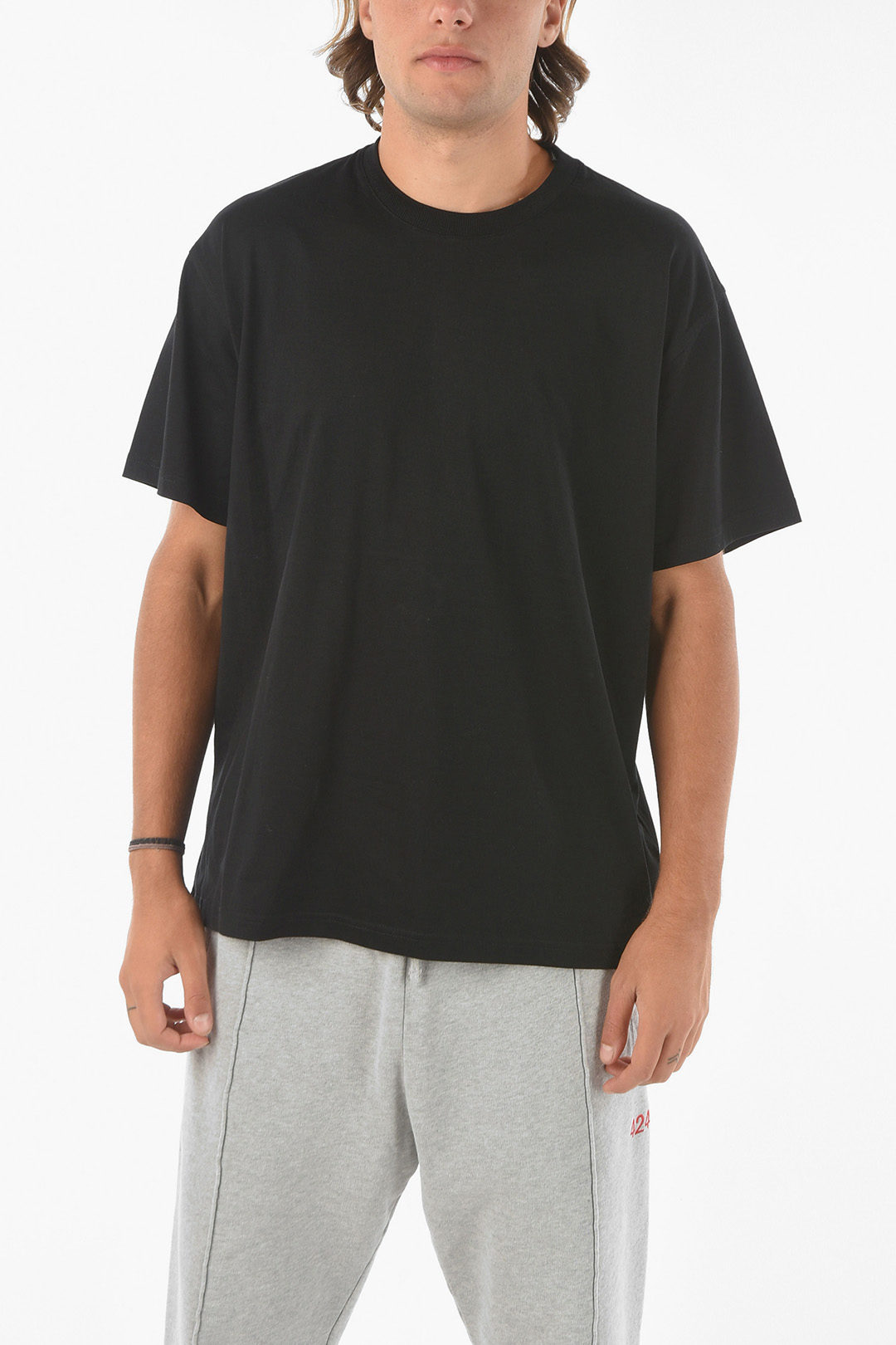 Oversize Black T-shirt Embossed Print