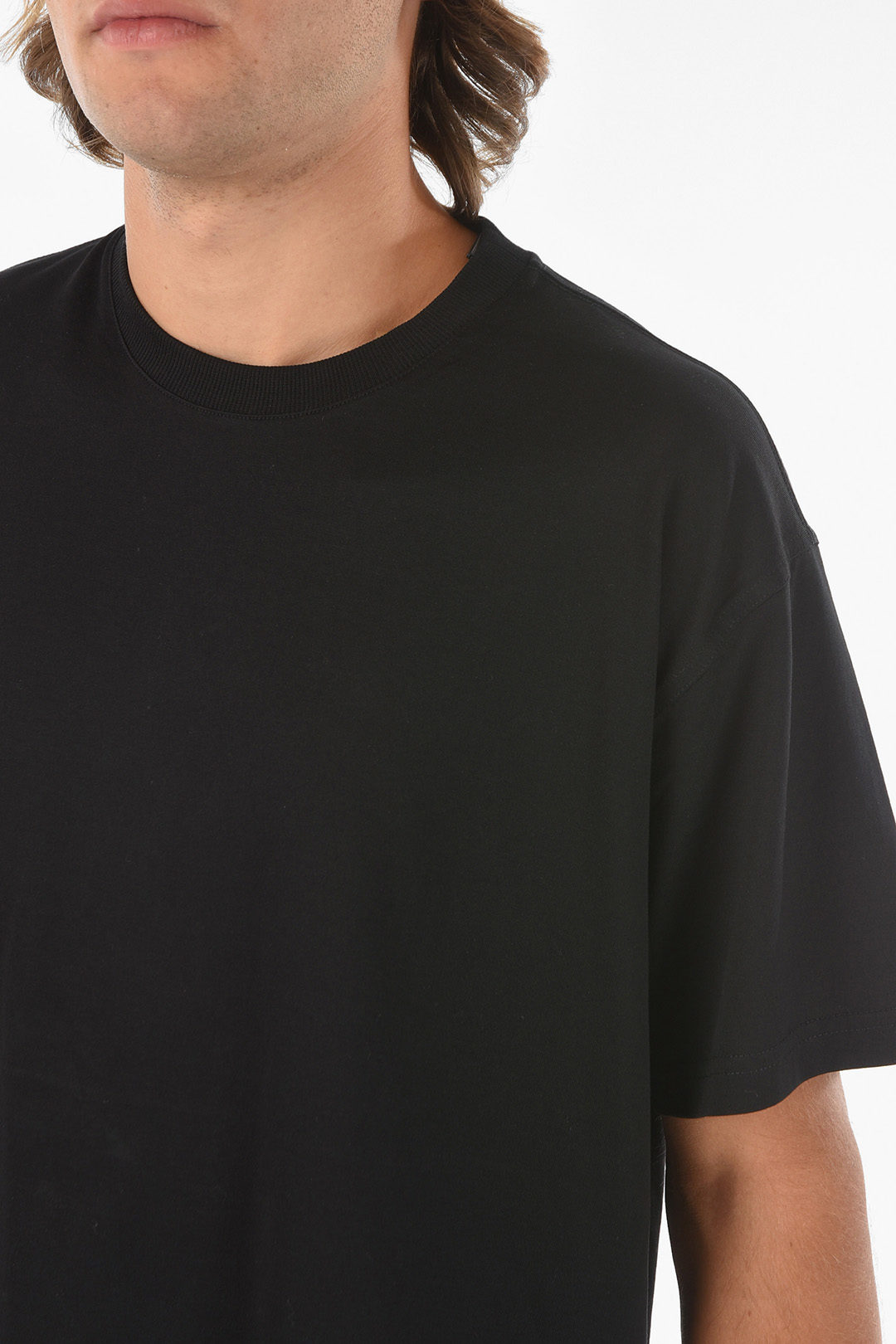 Oversize Black T-shirt Embossed Print