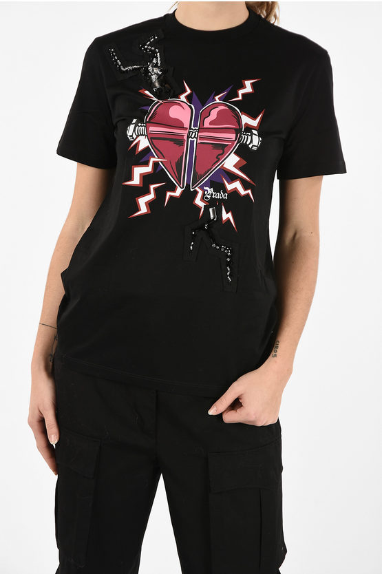 PRADA Jewel logo T-shirt プラダ ジュエル ロゴティーシャツ 楽天市場】【新品同様】PRADA プラダ クロップド丈 Tシャツ ロゴ