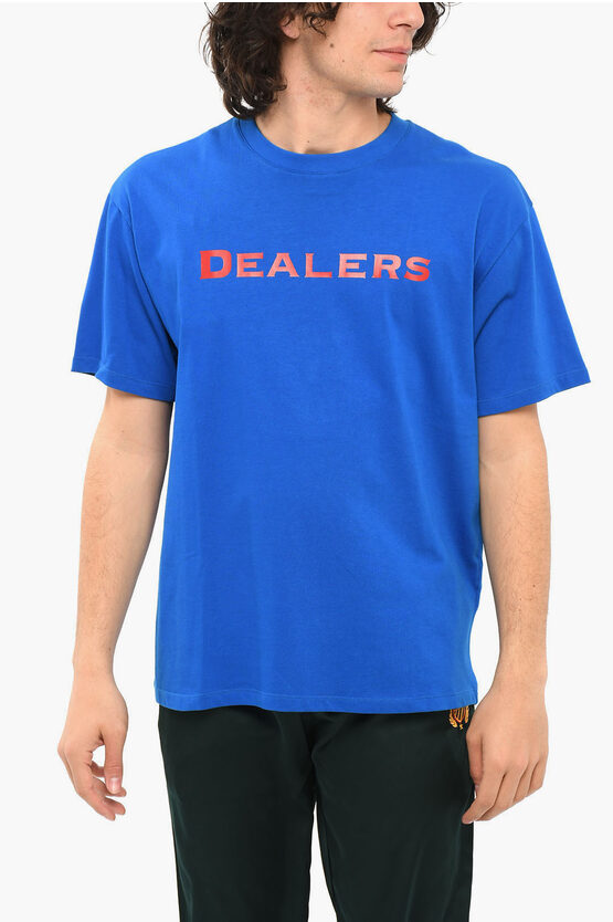 Shop Just Don Crewneck T-shirt With Lettering And Multicolored Patch