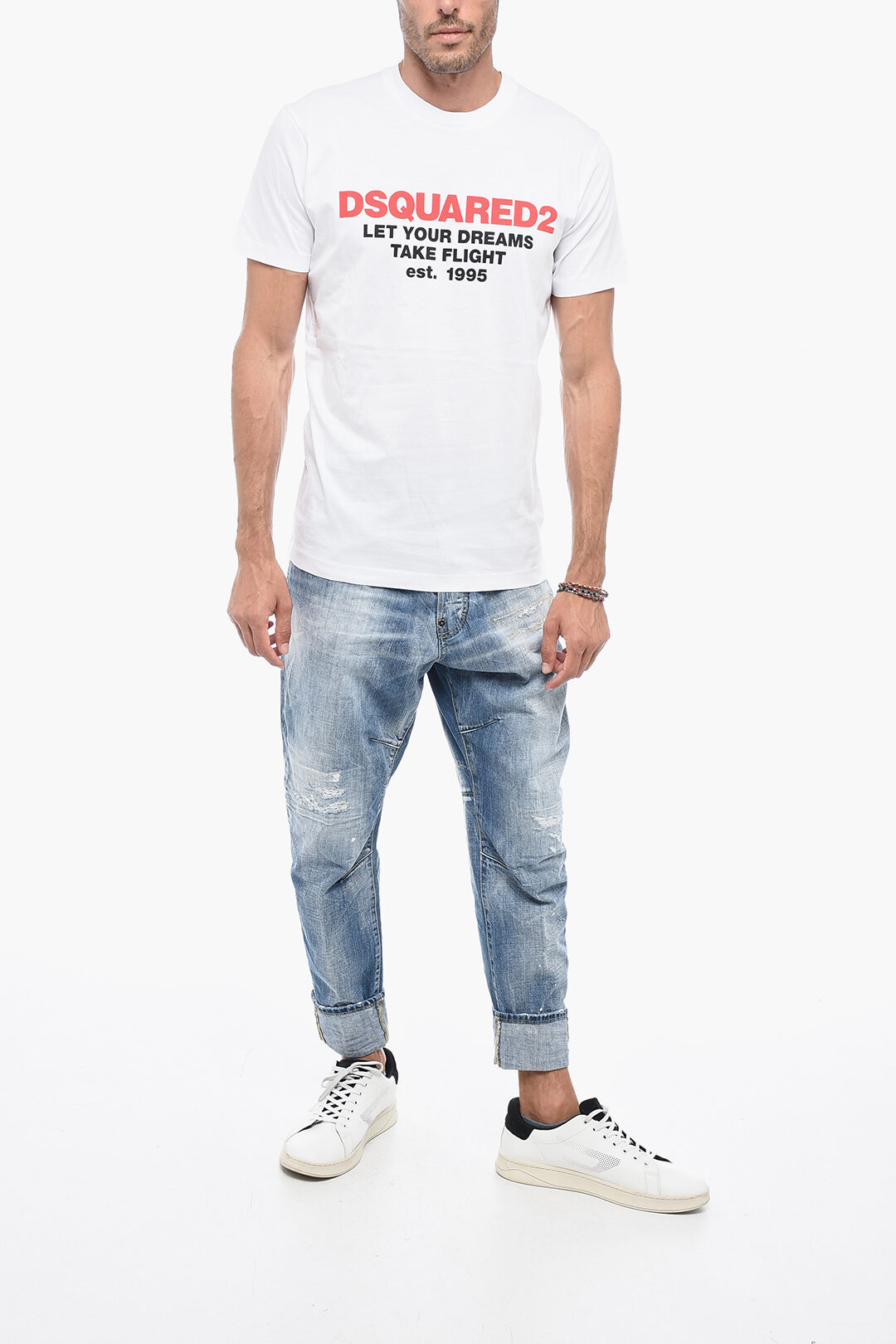 Dsquared2 Crewneck T-shirt with Logo Print men - Glamood Outlet Dsquared2 Crewneck T-shirt with Logo Print men - Glamood Outlet