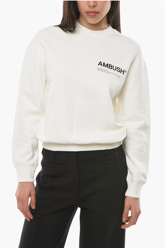 Shop Ambush Crewneck Workshop Sweatshirt With Logo Print