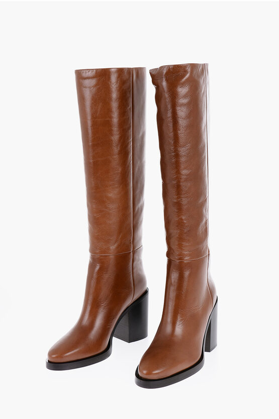 Paris Texas Ophelia Leather Boots In Brown