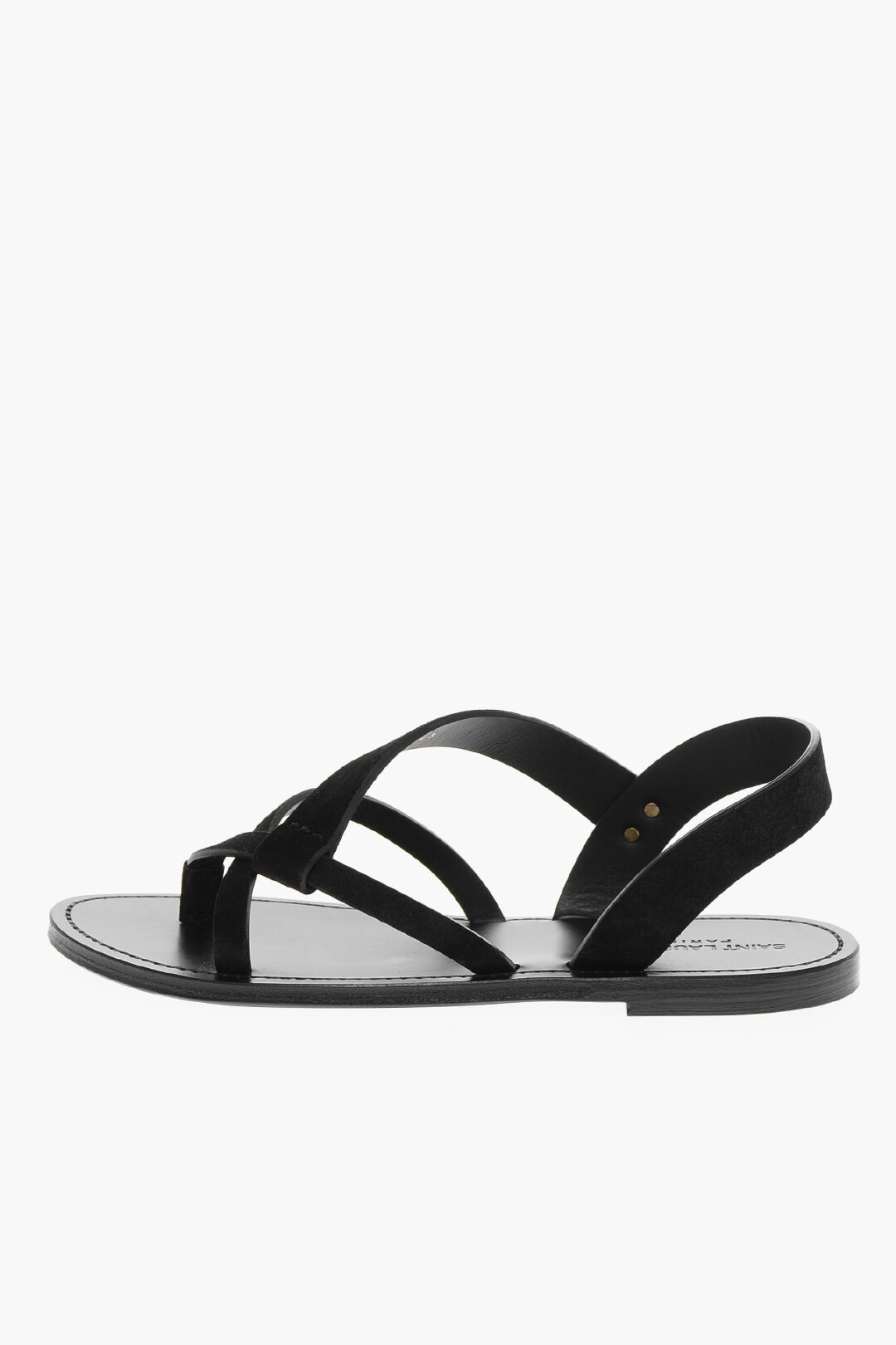 Saint Laurent Criss Cross Bands Suede MATT Sandals men - Glamood Outlet