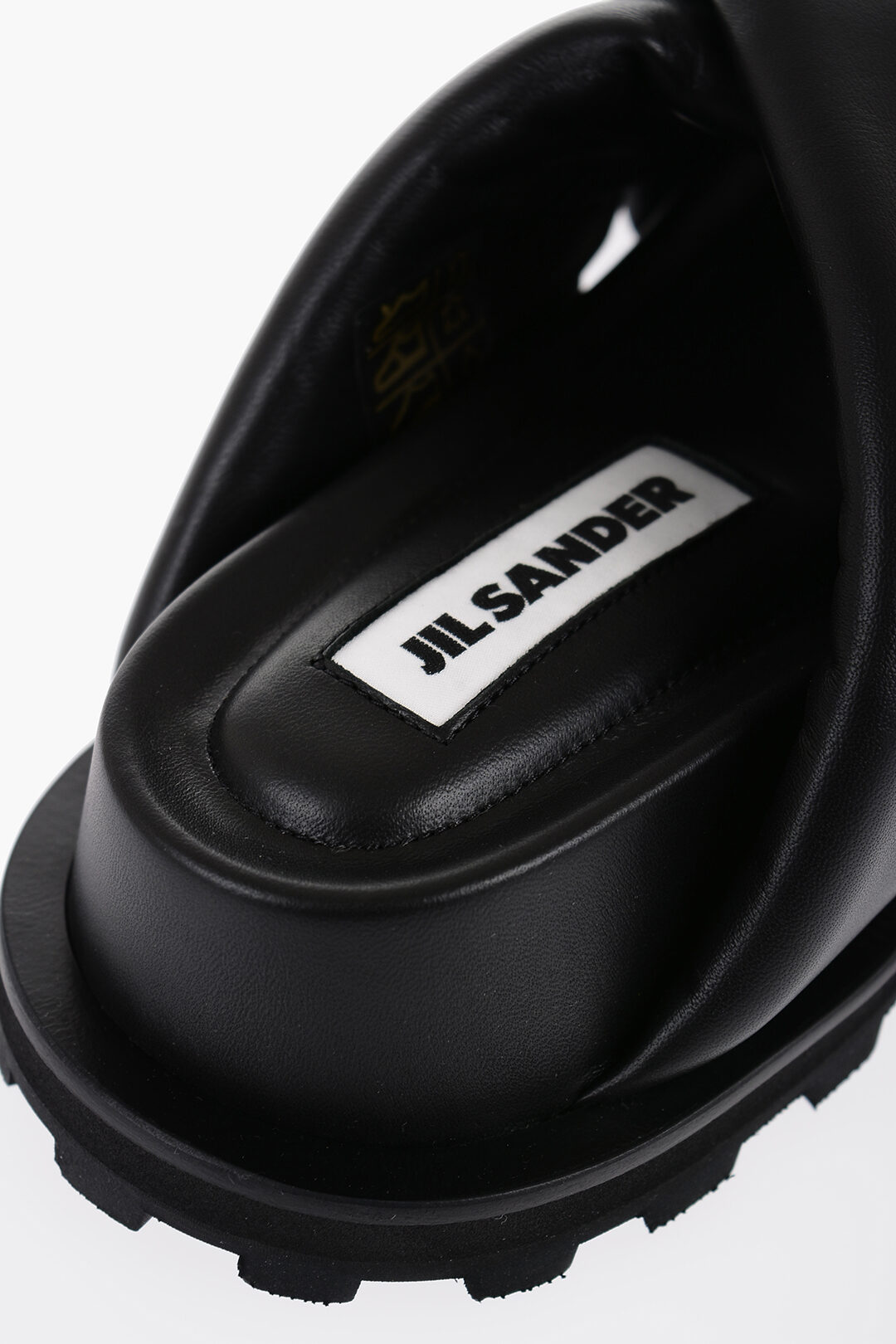 Jil Sander Criss Cross Designed Leather Sandals with Carrion