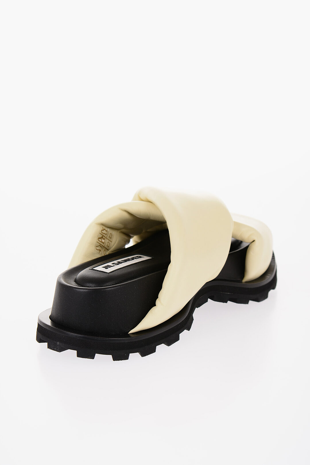 Jil Sander Criss Cross Designed Leather Sandals with Carrion