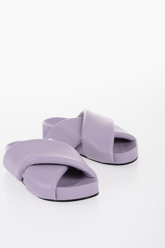 JIL SANDER CRISS CROSS DESIGNED LEATHER SANDALS 