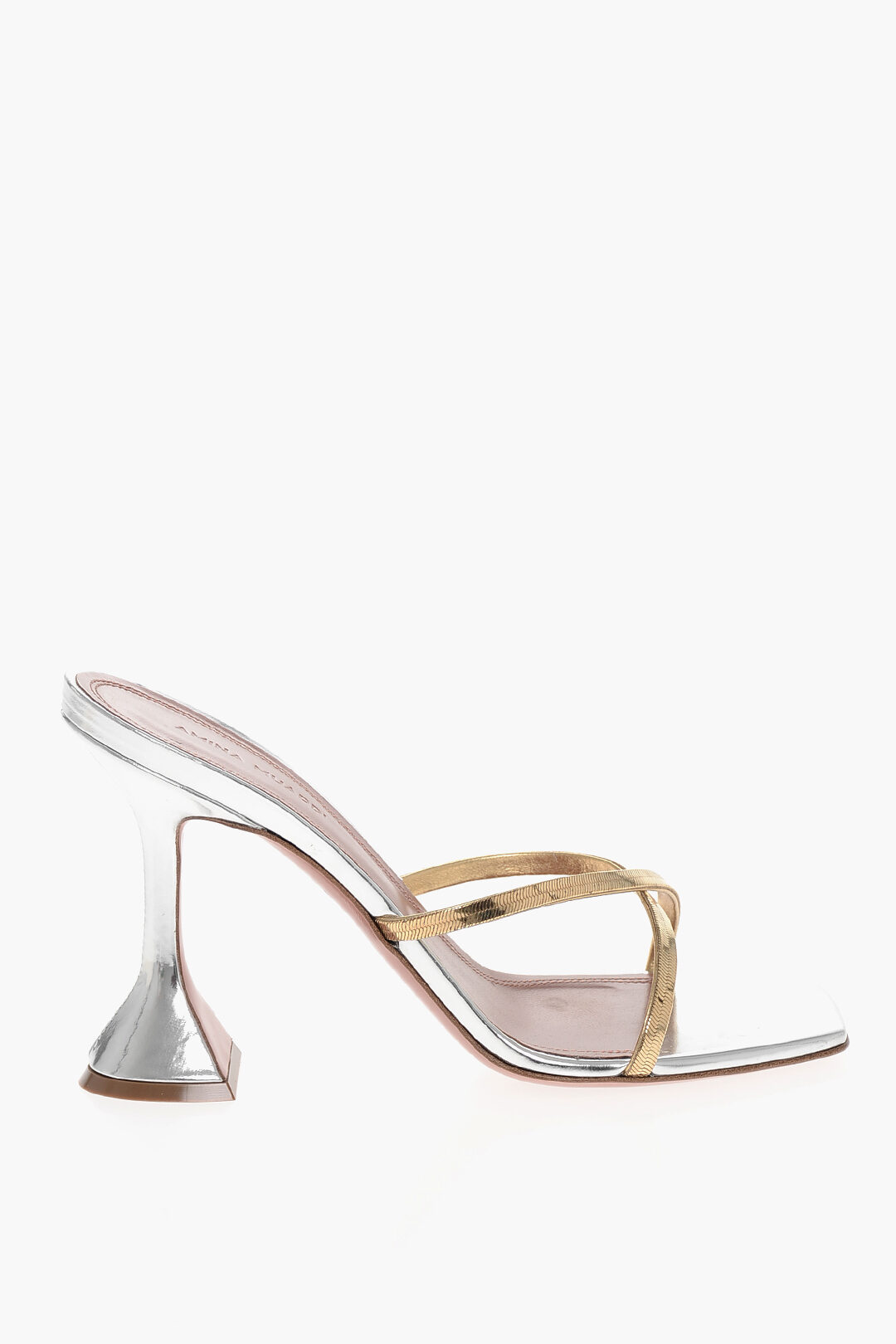 Amina Muaddi Criss Cross HENSON Sandals with Metal Straps 9.5cm